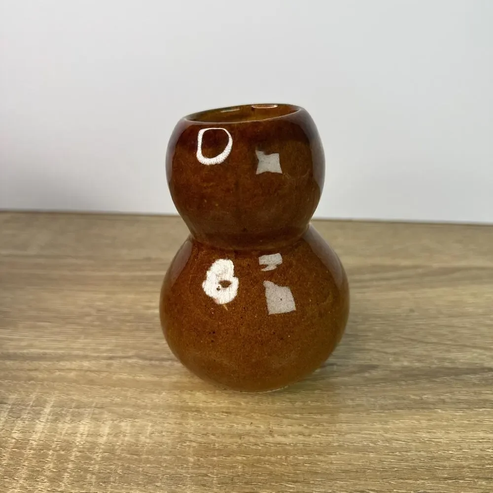 Vintage Hawaiian Ipu Heke Figurine Gourd Drum Bud Vase